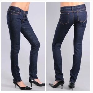 J BRAND Ink pencil leg skinny low rise jeans with orange threading Y2K